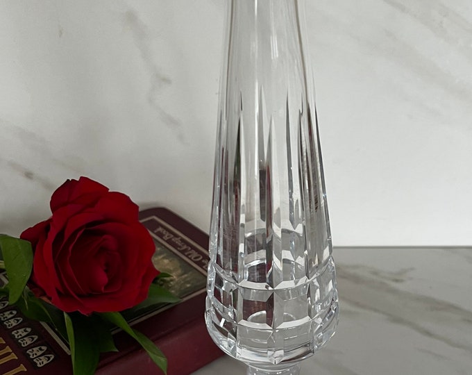 Vintage Lead Crystal Cut Glass Vase. 1980s Etsy