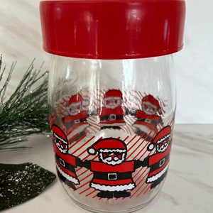 Santa Cookie Candy Jar Vintage Carlton Glass Christmas Santa Storage Jar. Marked Carlton Glass USA. 1 Liter