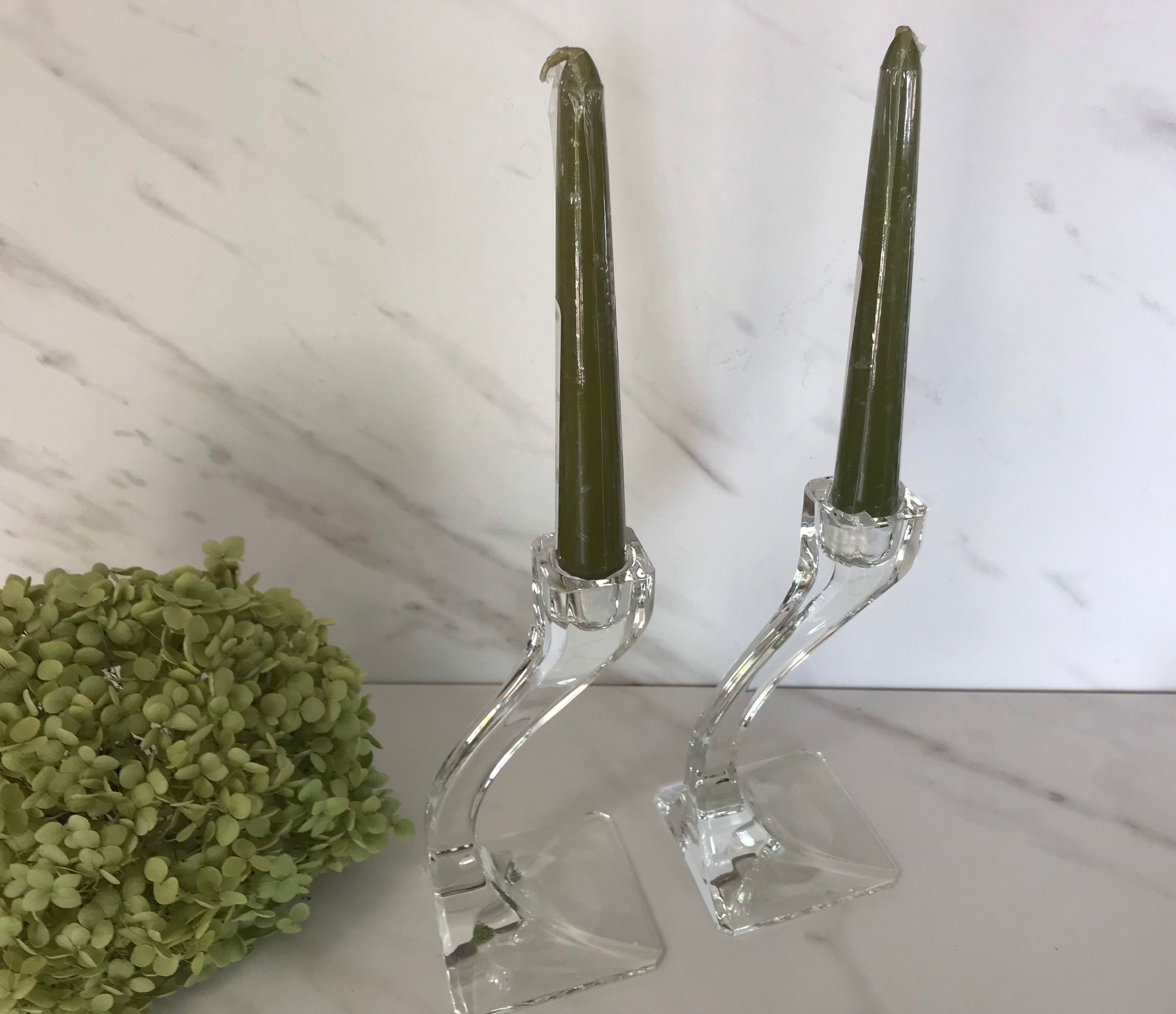 Riedel Duetto Vintage Curvo Cristal Vela Palo Titulares. Etsy