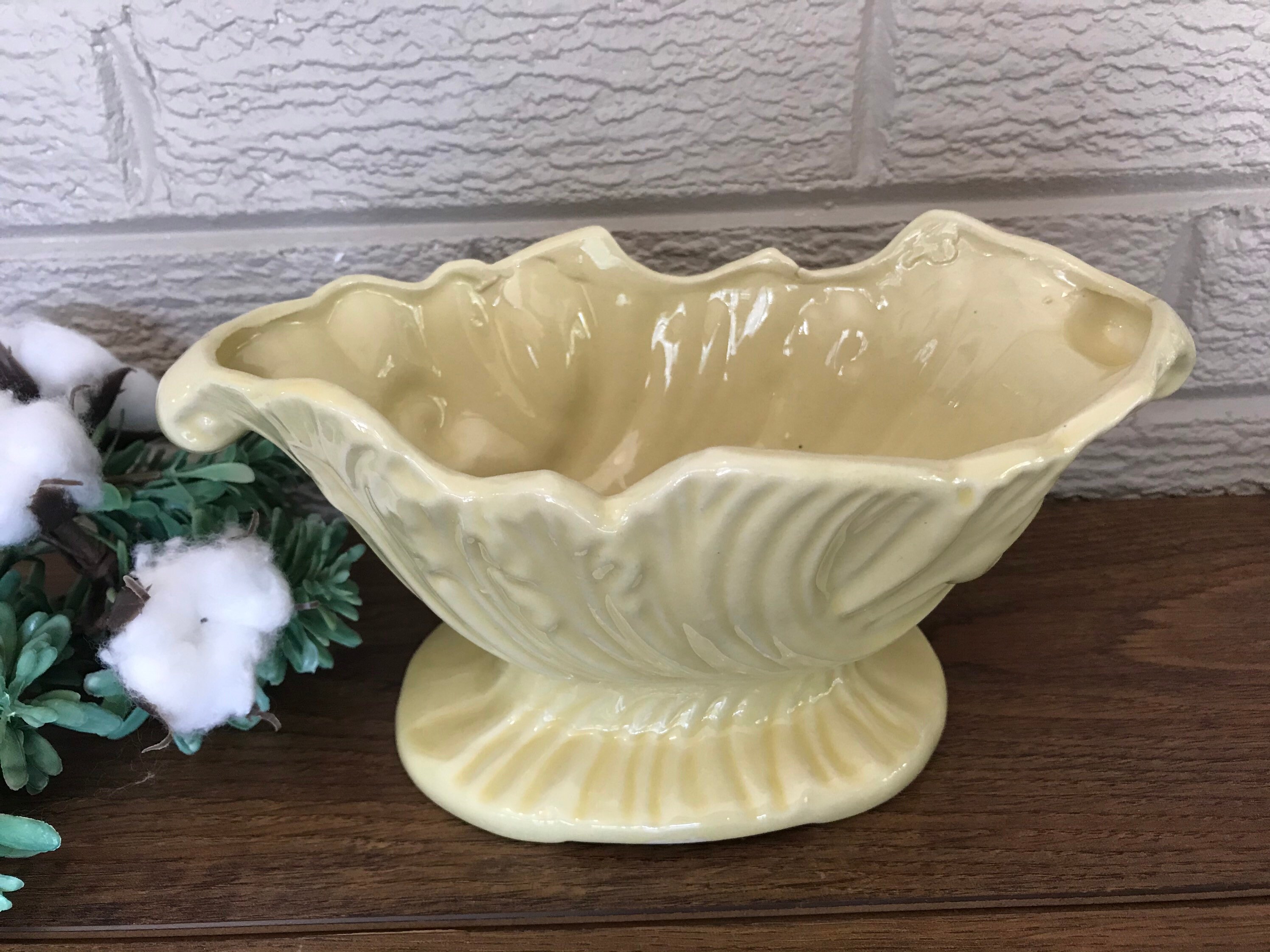 American Bisque Pottery Company Pale Yellow Planter Etsy