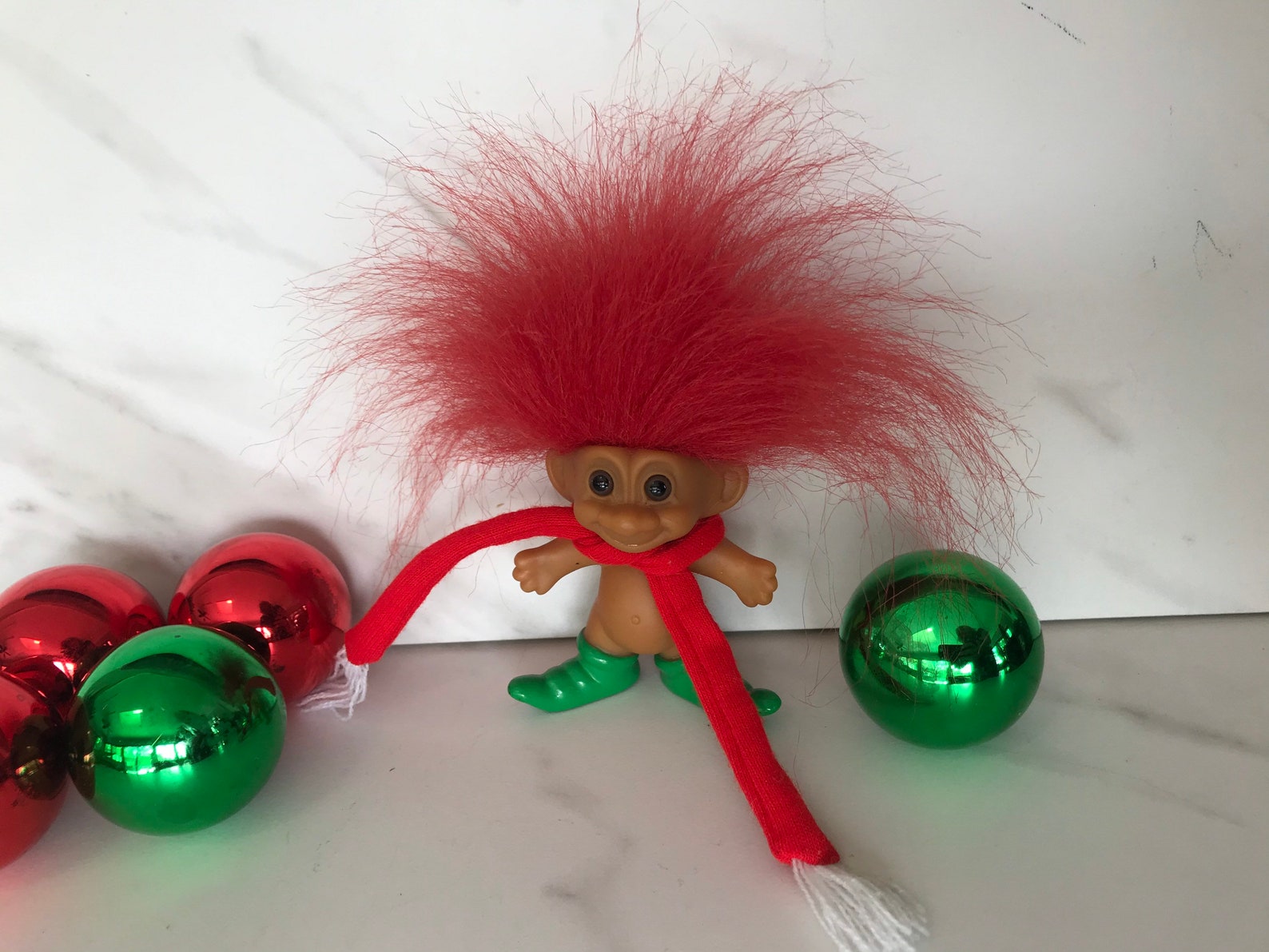 Vintage Troll Doll Russ Berrie & Co. Plastic Christmas Troll Etsy