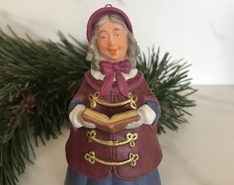 Hallmark Keepsake Vintage Porcelain Ornament. A Christmas Carol. Second  in Dickens Caroler Bell Collection Mrs. Beaumont. 1991.
