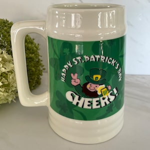 St. Patrick’s Day Large 40 oz. Stein Beer Mug . Marked on bottom Made in 1990’s