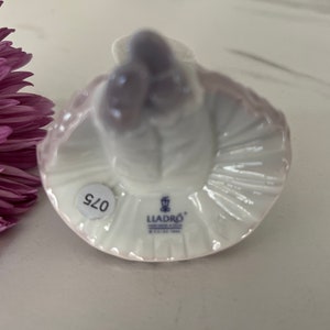 Lladro 1995 Vintage Porcelain Victorian Christmas Ornament Victorian Girl with Bonnet. Made in Spain. Marked Lladro on Bottom. image 3