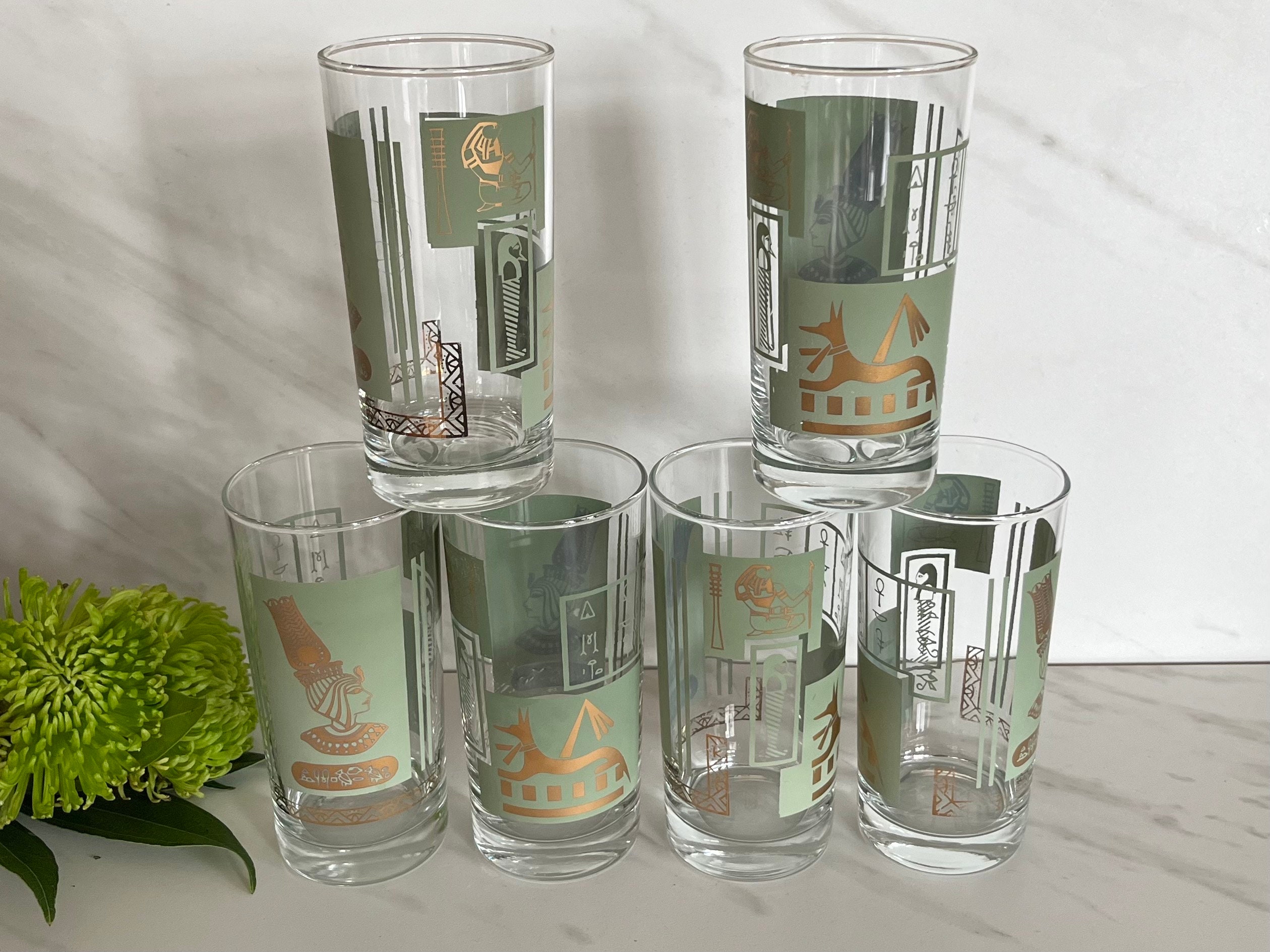 1960s Mid-Century Wheat Etched Glass Champagne Coupes - Set