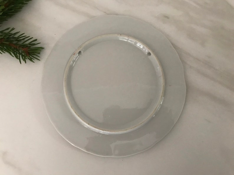 Vintage China Porcelain Hand Painted Kewpie Christmas Plate signed by Artist Binet 1970\u2019s