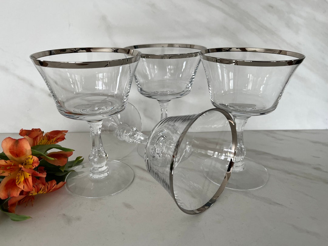Vintage Fostoria Crystal Cocktail Martini or Coupe Cocktail Glasses