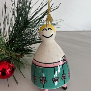 Anthropologie Ballerina Bell Ceramic Ornament. Collectible Vintage Anthropologie Bell Ornament. See listing for details image 3