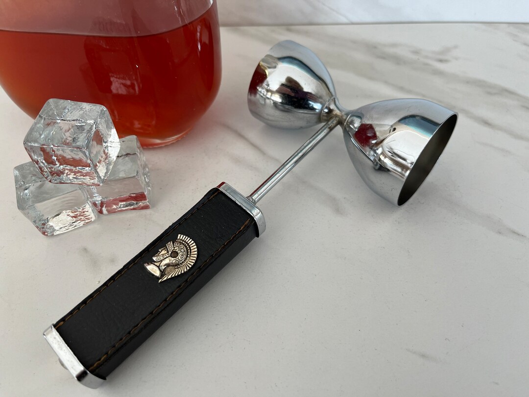 Armor Knight Helmet Vintage Double Stainless Steel Jigger With Black