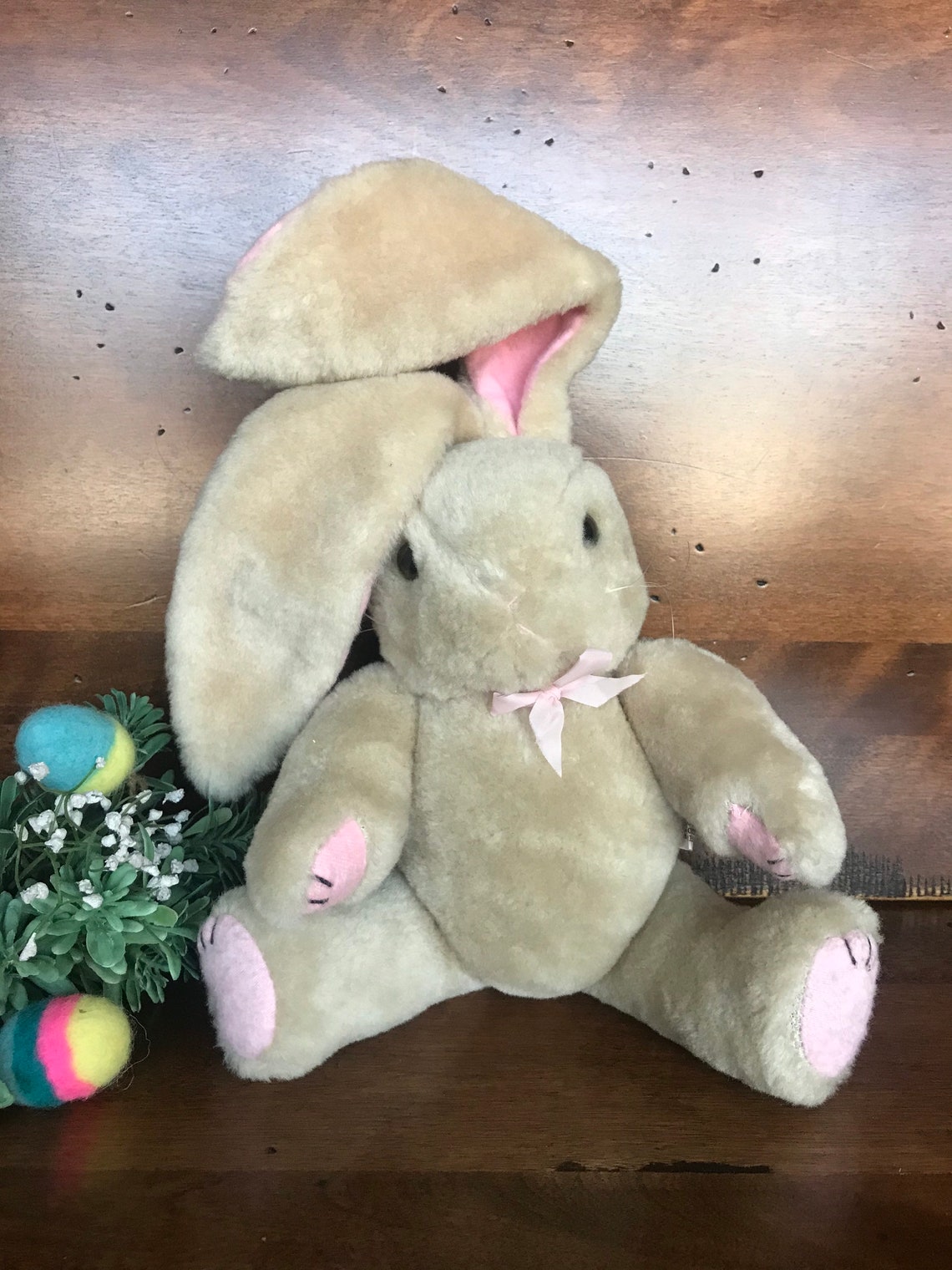 Vintage Plush Jointed Easter Bunny. Early 1990s Etsy
