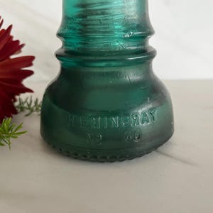 Telephone Antique Insulator Hemingray Blue Green Matte Glass Insulator. Marked Hemingray. No. 40 Hemingray. Patent May2 1893 *Read listing.