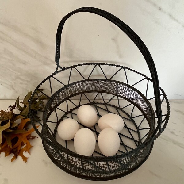 Wire Egg Basket Etsy