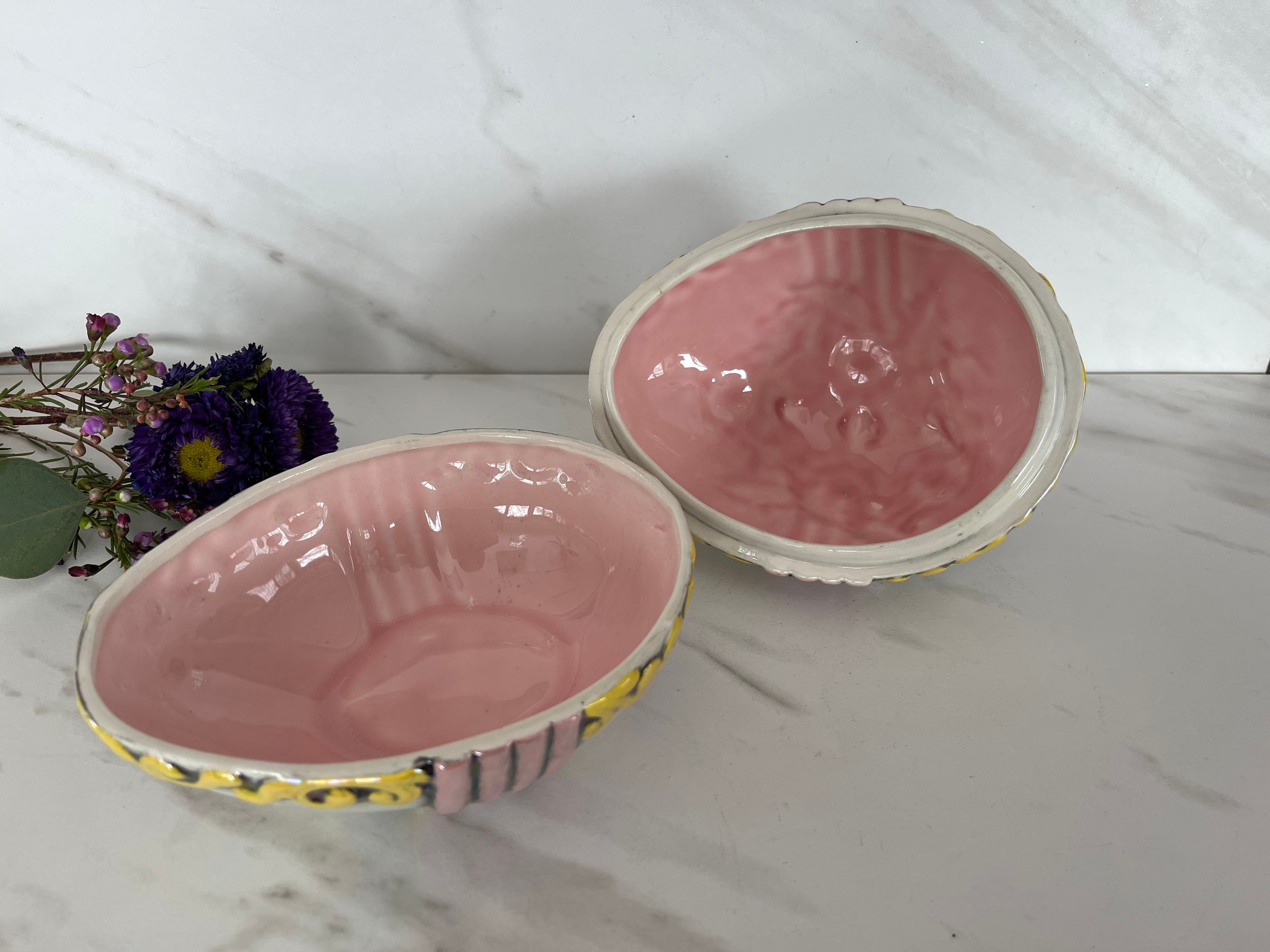 Ceramic Hand Painted Iridescent Covered Easter Egg Candy Dish Etsy