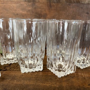 Federal Glass Atomic Rocket Style Rocks Whiskey or Juice Glasses Marked on Bottom With Federal Glass Logo.