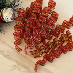 Ribbon Candy Christmas Ornaments. Set of 11 Pieces. 1970/1980’s