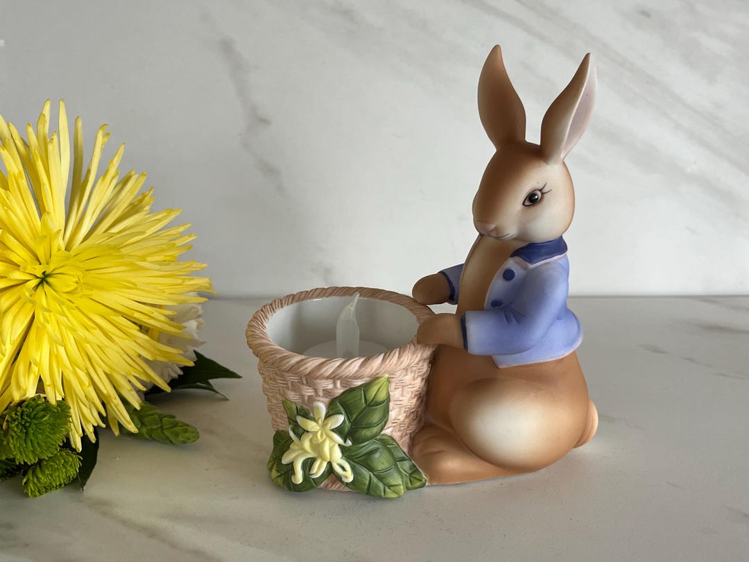 Partylite Bertie Votive Candle Bunny Rabbit Retired. Porcelain Bisque ...