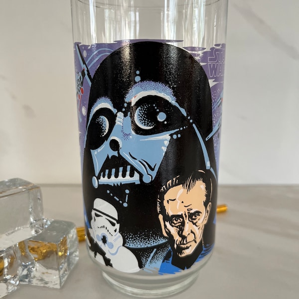 Star Wars Glass Darth Vader 1977 Twentieth Century Fox Film Corporation Vintage Libbey Glass. Burger King Coca-Cola Souvenir Glass.