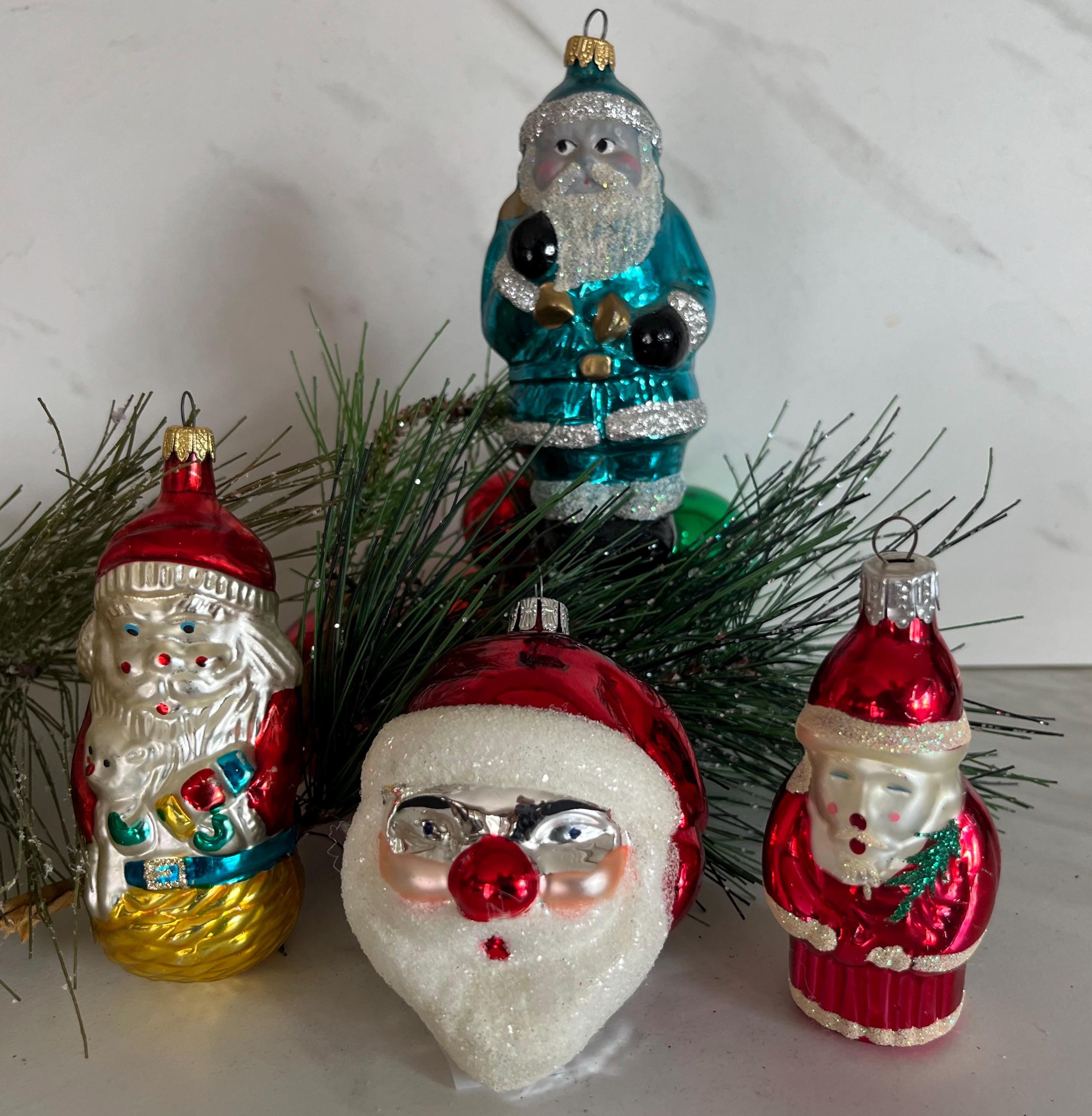 アメリカングラスサイン　サンタアンティーク金箔　ビンテージ Vintage Mercury Glass Santa - Etsy