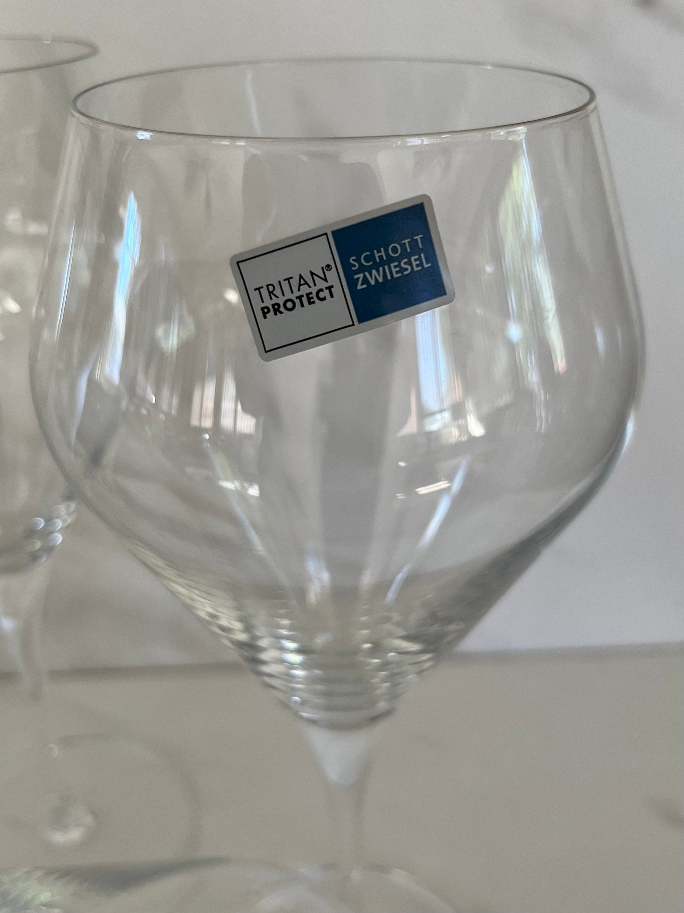 Vintage Schott Zwiesel Crystal Wine Glasses. Marked With Schott