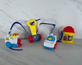 Vintage Fisher Price McDonald Happy Meal Plastic Miniature Classic Toys. Set of Four. 1996