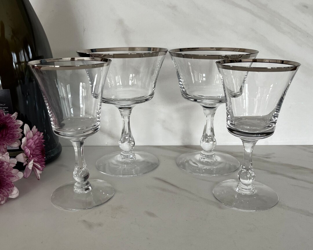 Vintage Fostoria Crystal Cocktail Martini or Coupe Cocktail Glasses and