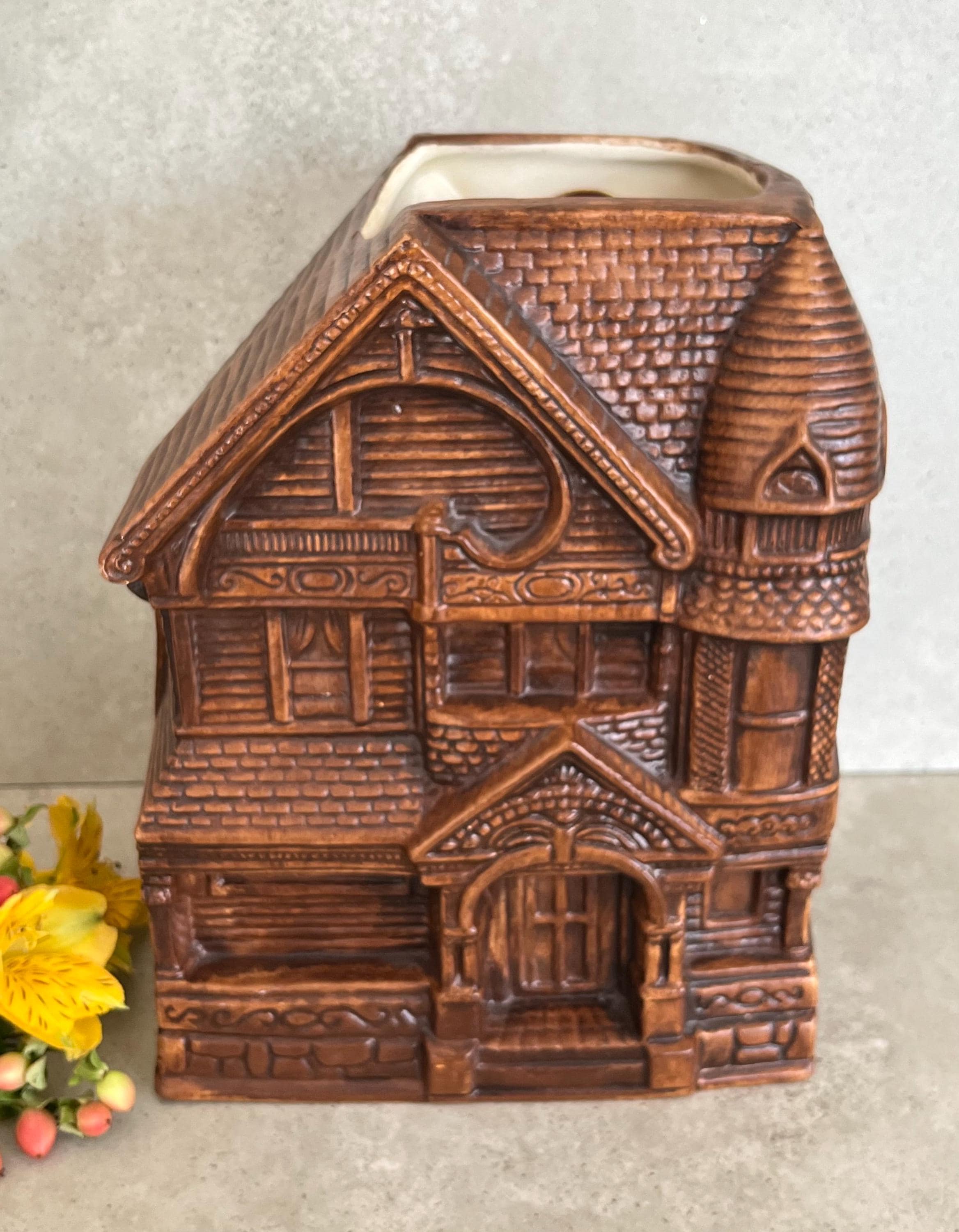 Handmade Vintage Treasure Craft Victorian House Cookie Jar or Base
