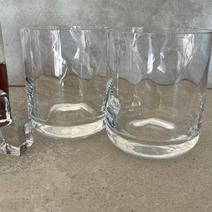 Vintage Clear Whiskey Lowball Rocks Glasses. Double Old Fashioned. Set of two. 1980/1990’s.