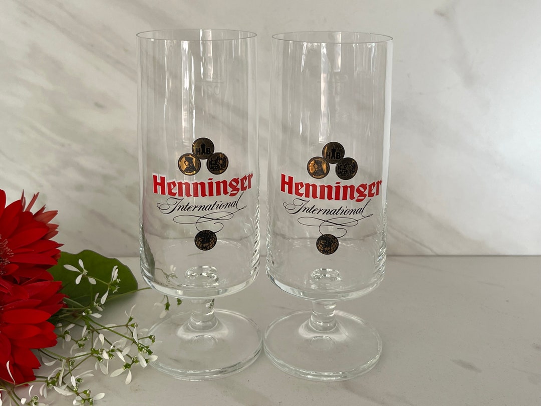 Henniger Kaiser Beer Vintage Footed hennigeer International Crystal Pedestal Bottom Pilsner Beer