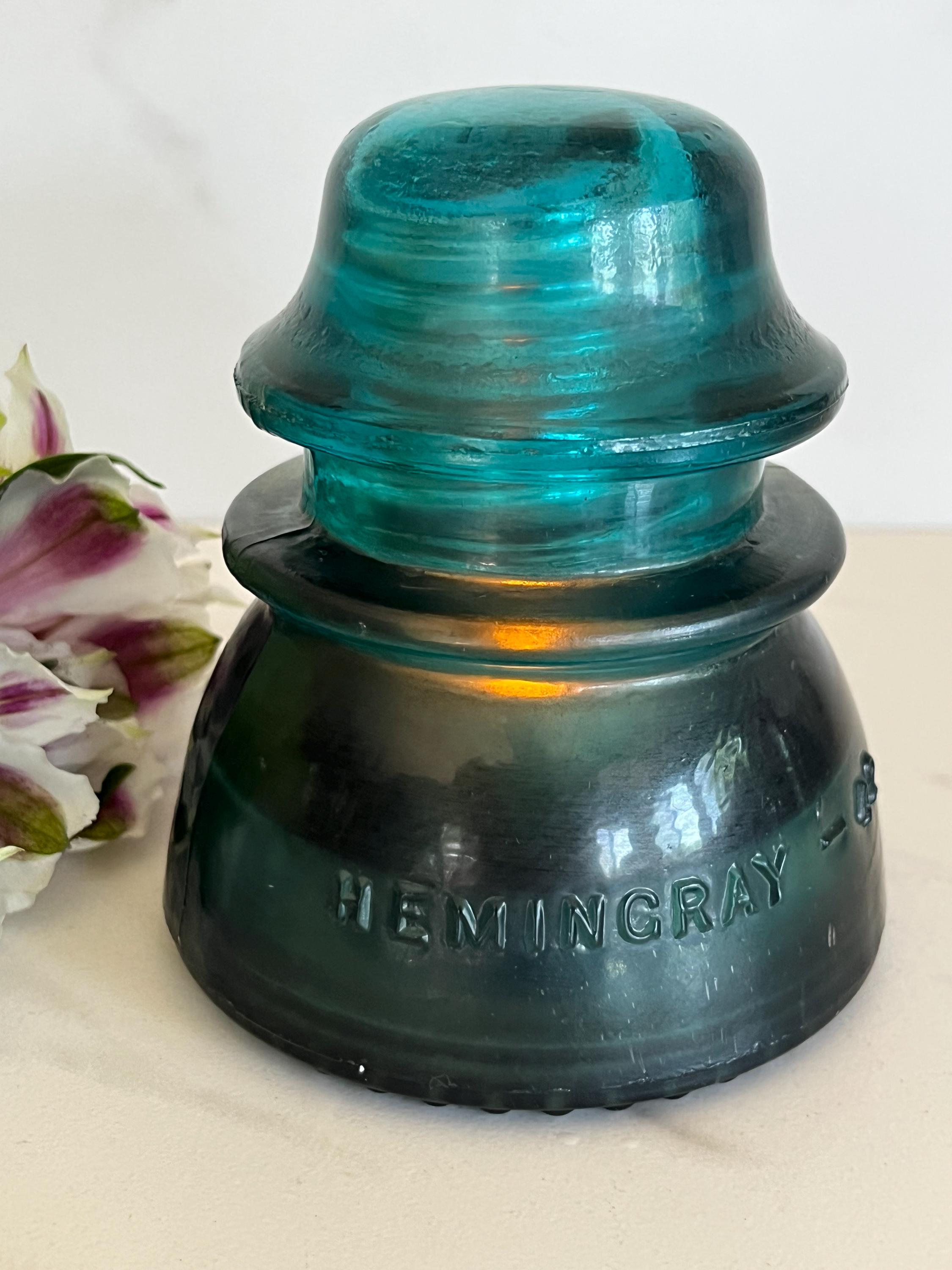 コーリング('02米) Telephone Antique Insulator Hemingray Blue Green Matte Glass