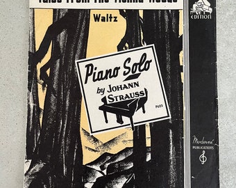 Vintage Sheet Music Tales from Vienna Woods Waltz Johann Strauss Piano Solo  * Please read listing vintage condition with wear