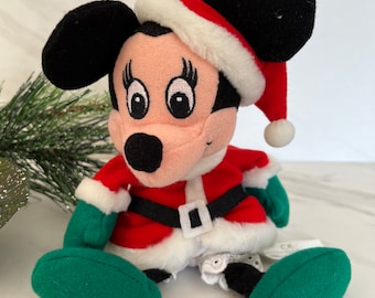 Walt Disney Vintage Minnie Mouse Christmas Bean bag plush. Made Exclusively for Walt Disney Company 1990’s