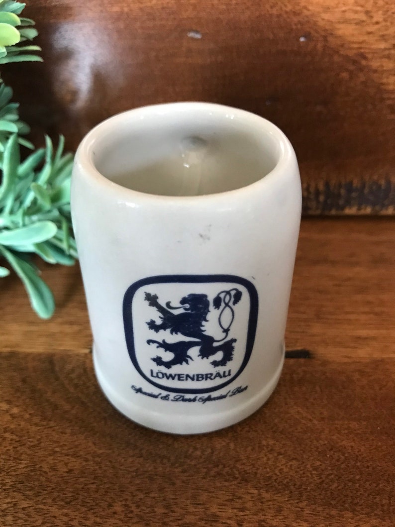 lowenbrau stein glass