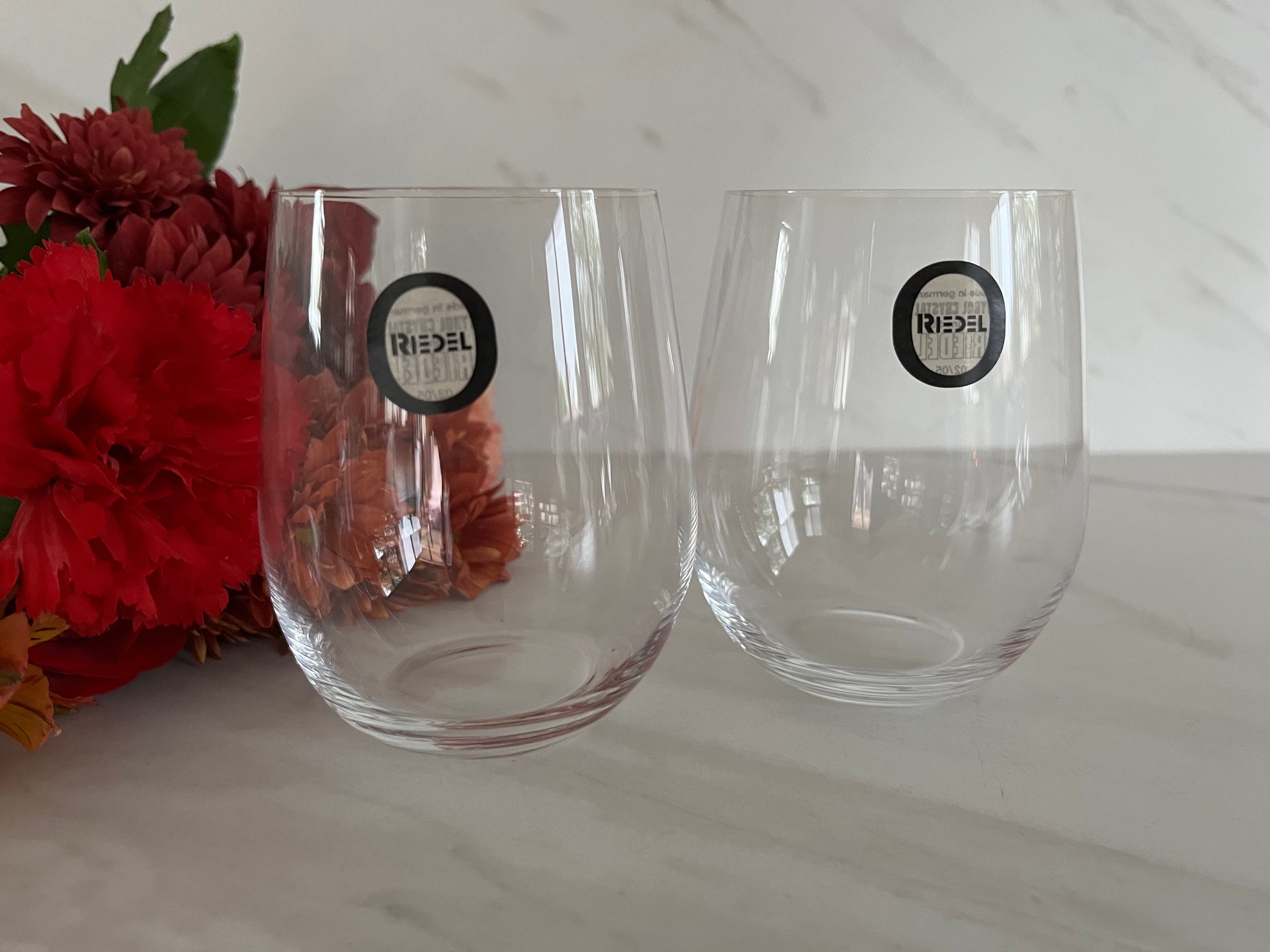 Riedel Crystal Stem Modern Stemless Wine Glass. Made in 