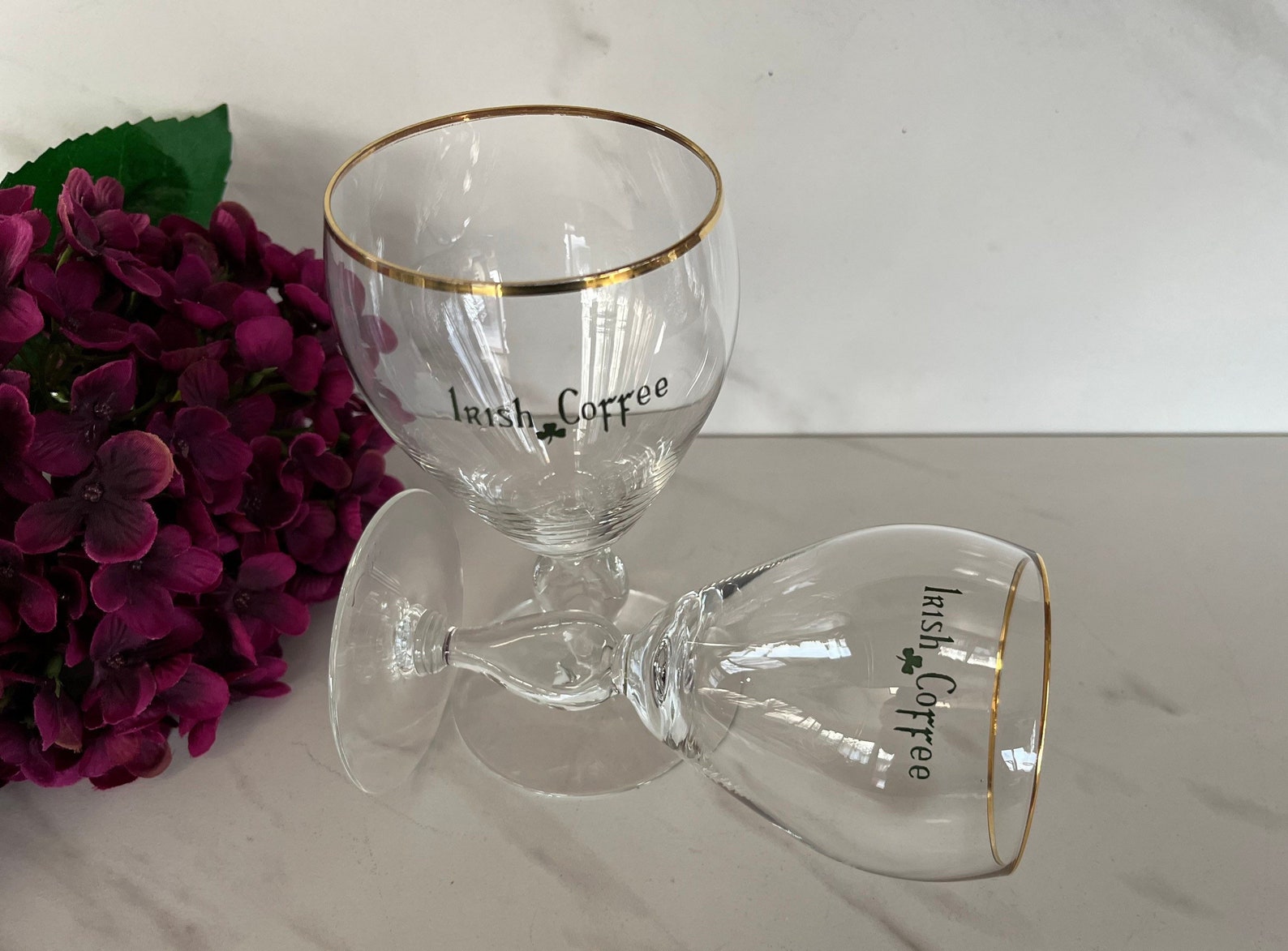 Vintage Irish Coffee Crystal Glasses With irish Coffee Etsy