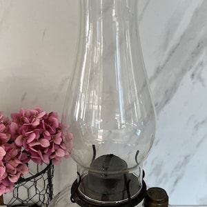 Antique EAPG  Kerosene Lamp with Brass  Burner. Wick Raiser Marked Eagle on Burner. Circa Late 1900’s