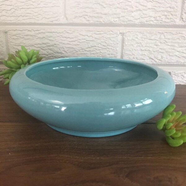 Mid Century Haeger Vintage Low Profile Blue Planter.