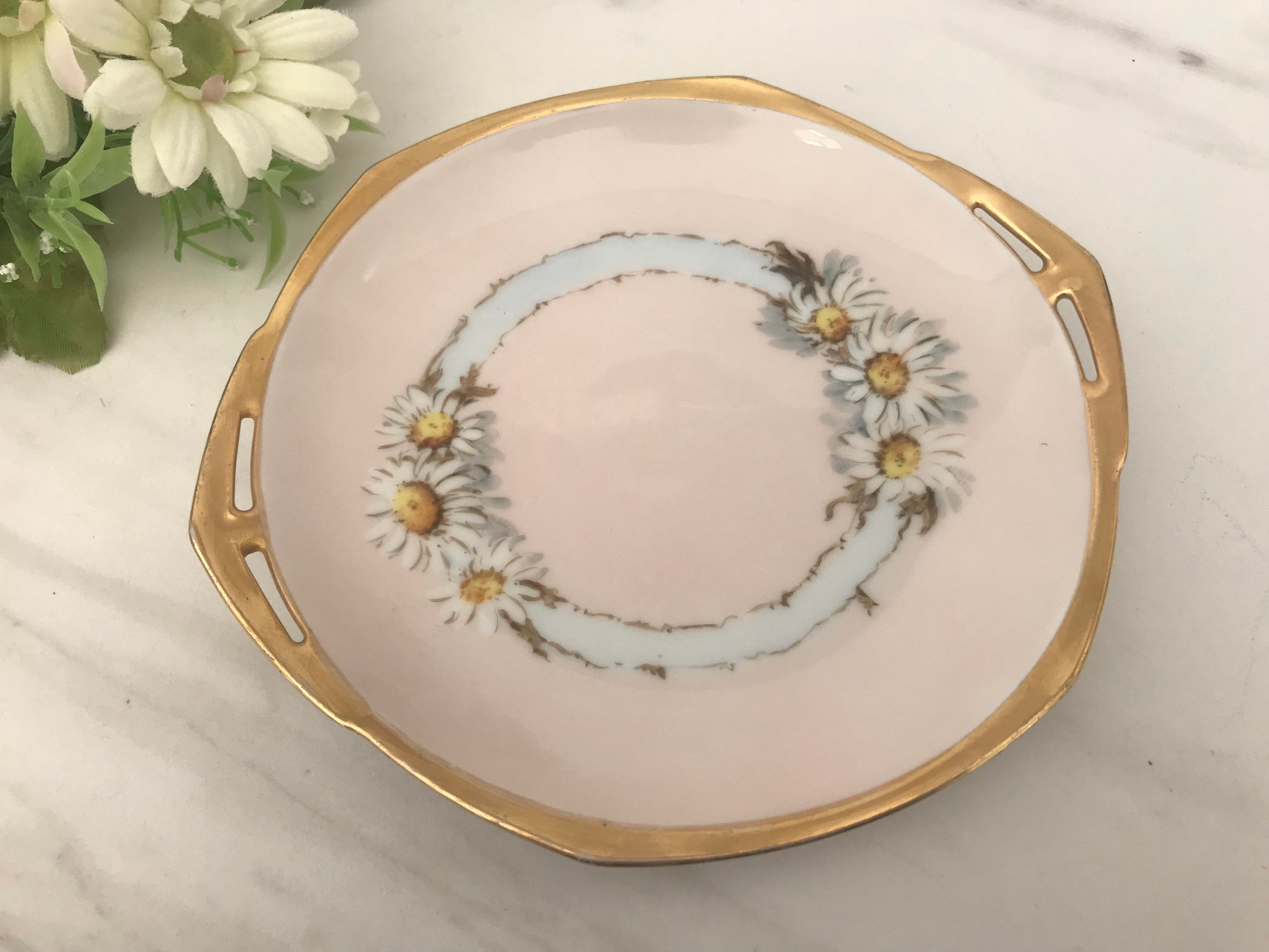 Antique MZ Austria Hand Painted Porcelain Trinket Dish Classic