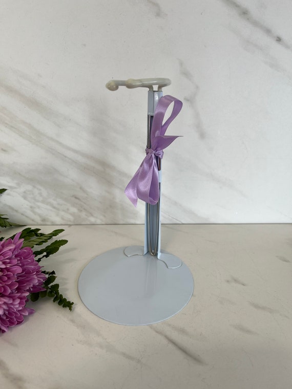 One Medium White Metal Adjustable Doll Stand. Made in Taiwan. 7.5 12 Inch With 4.5 Inch Base. Etsy Australia