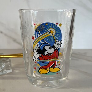 Walt Disney Collectible McDonalds Epcot 2000 Millennium Glass. Featuring Mickey Mouse in his Magical Wizard Attire.