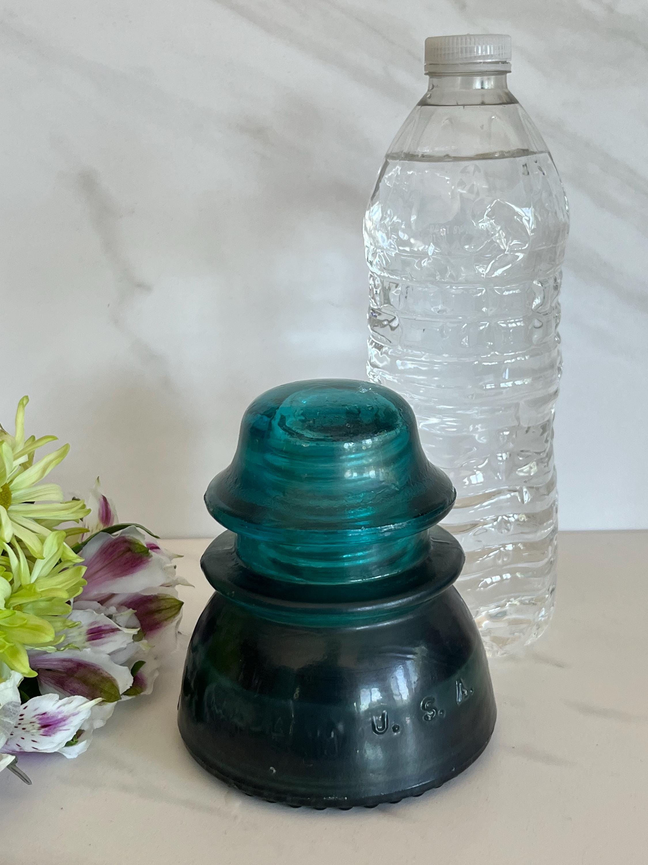 Telephone Antique Insulator Hemingray Blue Green Matte Glass