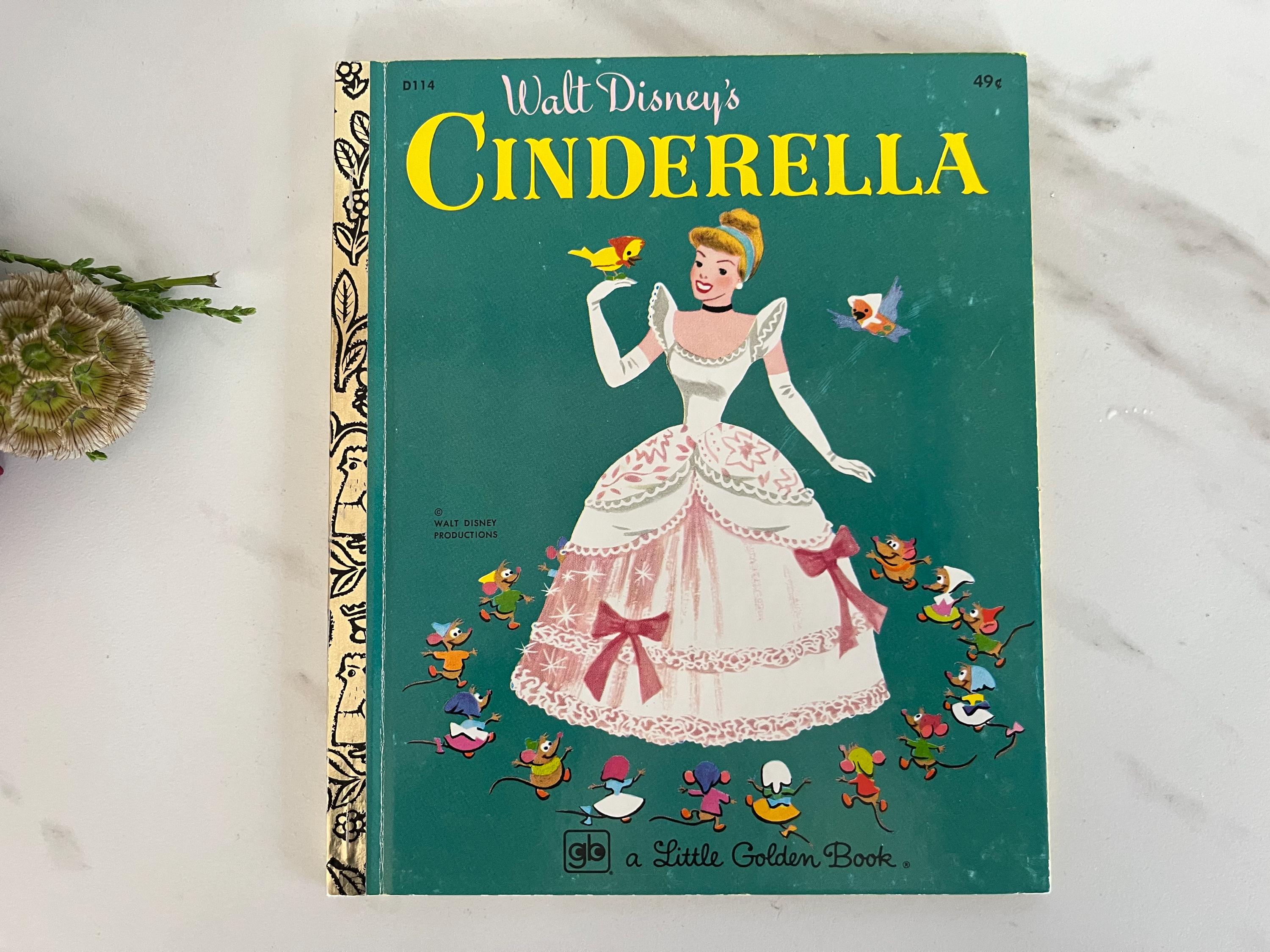 Golden Book 1976 Walt Disney Cinderella Copyright 1950. Thirteenth 