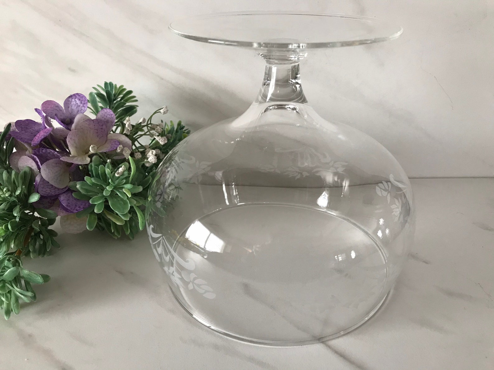 Modern Crystal Pedestal Footed Fruit Bowl or Compote Dish With Etsy