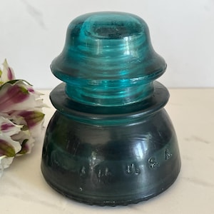 Telephone Antique Insulator Hemingray Blue Green Matte Glass Insulator. Marked Hemingray. No. 42 Hemingray. Patent
