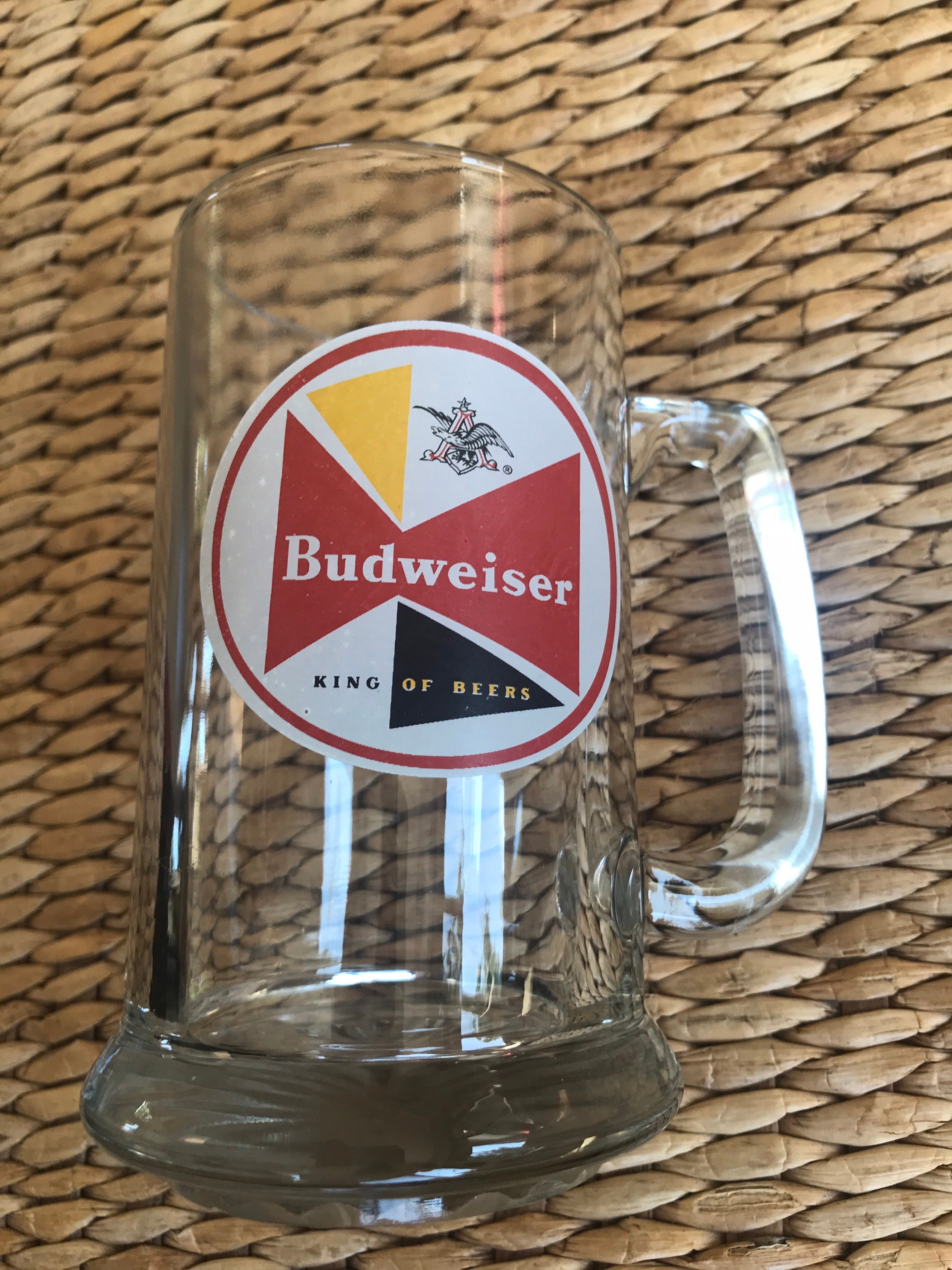 Budweiser Antique Vintage Glass Beer Stein Mug with Handle. Etsy.de