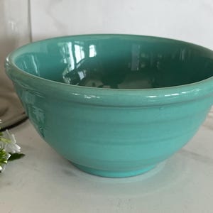 Pacific Pottery Ringware Vintage Turquoise Farmhouse Small Beehive Mixing Bowl. Marked # Pacific. 1940’s* see listing details for wear.