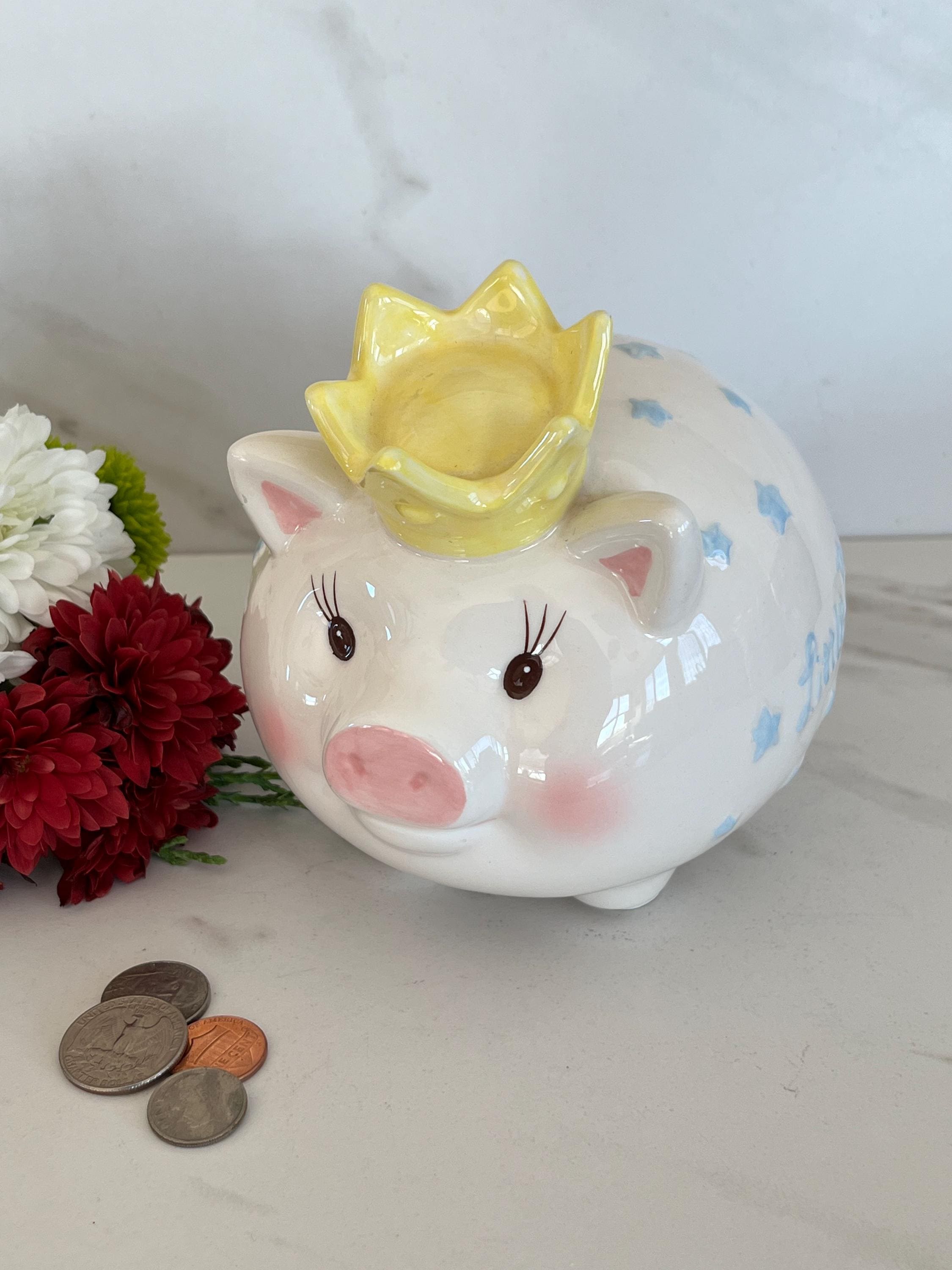 Piggy Bank Little Prince Mudpie Vintage Ceramic Piggy Bank with plug. Marked Mudpie 1990’s