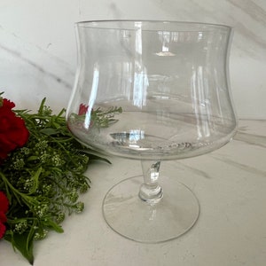 Vintage Crystal Footed Brandy Snifter or Schooner Glass. Unmarked.