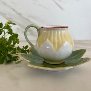 Miniature Hand Painted Flower Vintage Doll Tea Cup and Saucer. Miniature Tea set. 1990’s