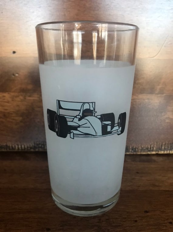 Race Car Glass I Love My Car Frosted Vintage Window Drinking Etsy