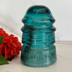 Antique Hemingray Blue Glass Insulator. Marked Hemingray. No. 12 *Read listing for wear
